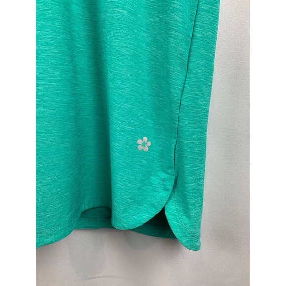 Tuff Athletics Womens Turquoise Athletic Top Loose Fit Keyhole Back Moisture Wic - Picture 3 of 6